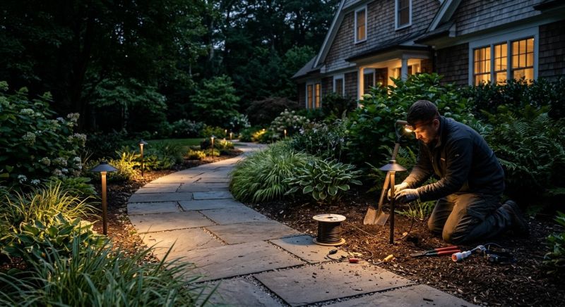 Terrace Lighting Installation in Kansas City, MO